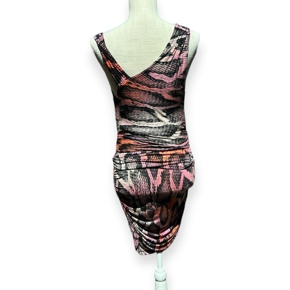 🌻 NEW Guess "Rhonnie" Snake Print Ruched Sides Bodycon Mini Dress Size Small - Picture 9 of 12